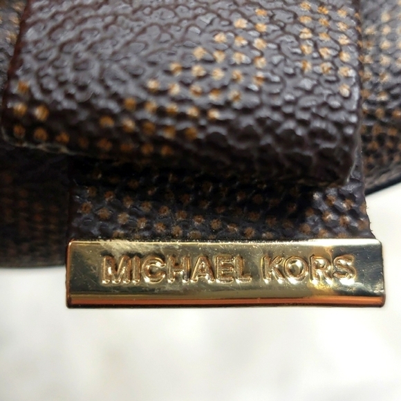 Michael Kors Brown Monogram Logo Bow Flats Size 10 - Picture 4 of 11